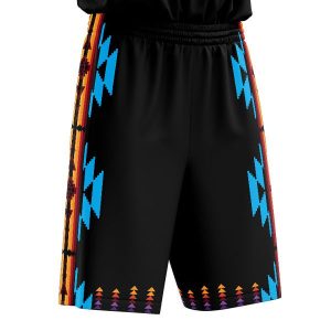 Athletic Native Print Shorts - Youth - Black Multi  (0225-5510)