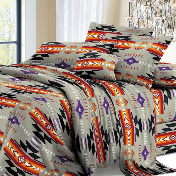 King Size 4 Pcs Reversible Printed Comforter Set - (0446)