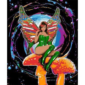 Medium Weight Signature Blanket Queen - NT Mushroom Fairy (1702-7534)