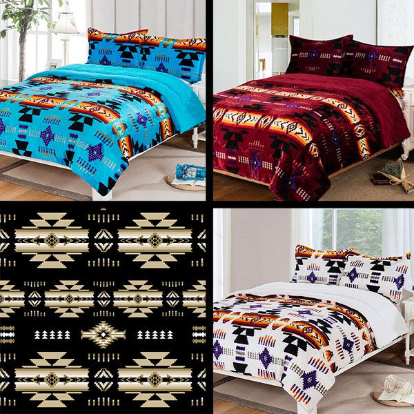 Sherpa Lined Silk Touch 3 Piece King Bed Set (0217) Canadian