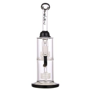 Xtreme Glass 5mm Straight Tube Bong W/Tripple Perc-12" - Black (XTR413)