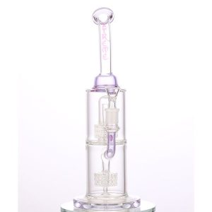 Xtreme Glass 5mm Straight Tube Bong W/Tripple Perc-12" - Purple (XTR413)