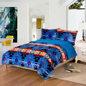 Sherpa Lined Silk Touch 3 Piece Queen Bed Set - Royal Blue (0216-1632)
