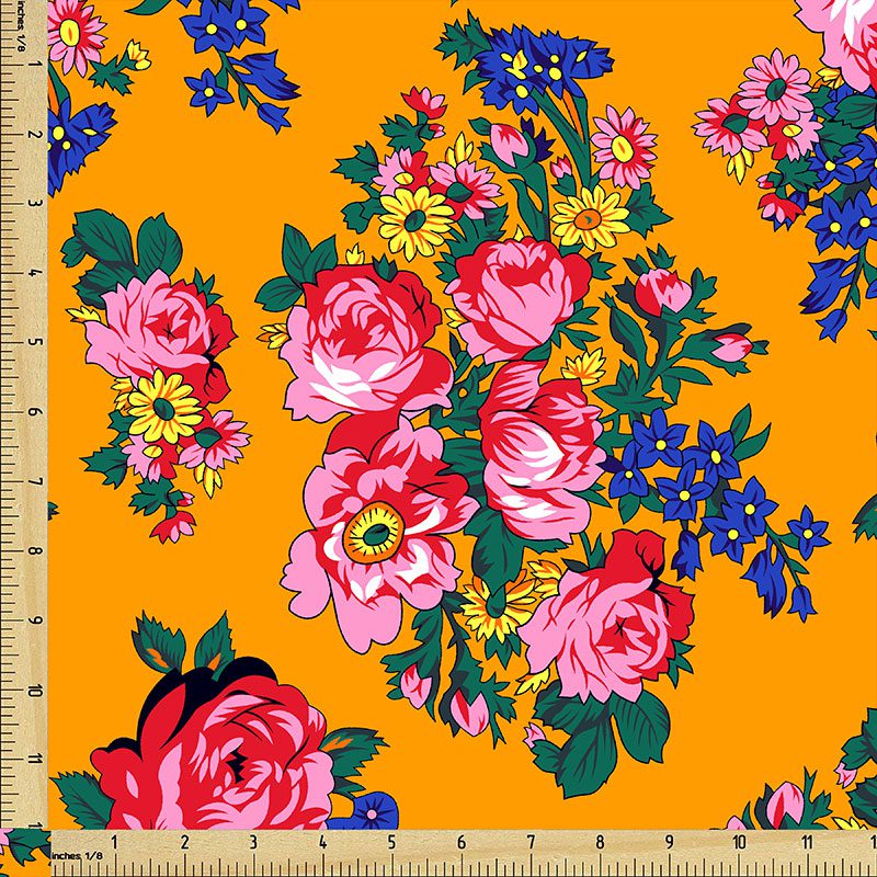 Kokum Flower Cotton Fabric Bolt Gold Fusion (2900) Canadian