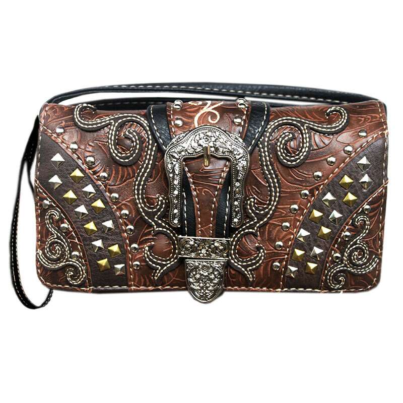 CNS Clutch with Studs and Buckle Brown