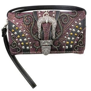 CNS Clutch with Studs and Buckle Purple