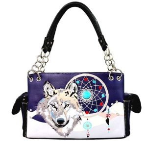 CNS Wolf Hand Bag with Dream Catcher Purple