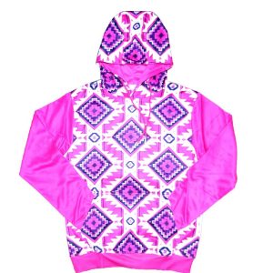 Black Ravens Pull Over Hoodie Pink