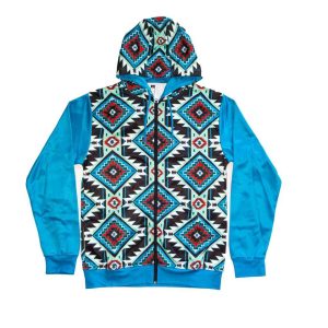 Black Raven Zip Up Hoodie Sky Blue