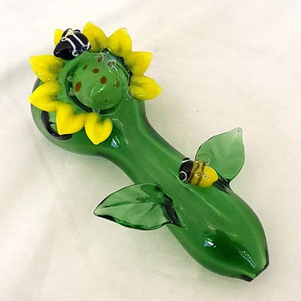 4 inch pipe green flower and bees