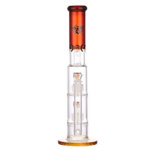 Xtreme straight bong with double tire percolator amber