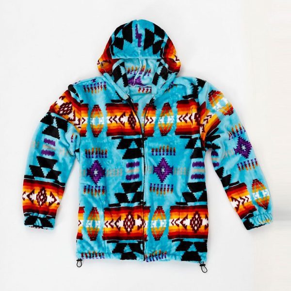 NuTrendz Kids Sherpa Hoodie 16112 Design Turquoise