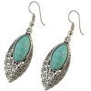 Metal Turquoise Indigenous Earrings - (JS22215) - Image 2