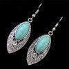 Metal Turquoise Indigenous Earrings - (JS22215)
