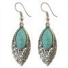 Metal Turquoise Indigenous Earrings - (JS22215) - Image 3