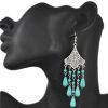 Metal Turquoise Indigenous Earrings - (JS22218) - Image 2