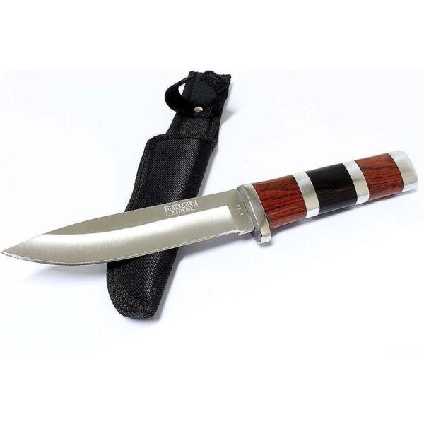 hunting knife wood and black