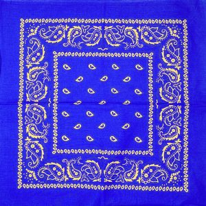 Bandana Traditional design gold print on blue