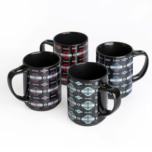 Ceramic Printed Soup Mug With Spoon- 1333