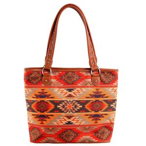 Montana West Aztec design brown and red colours hand held purse
