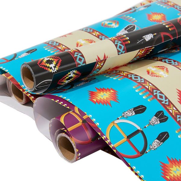 Wrapping Paper  (Roll) - Design Medicine Wheel 2021 w/Eagle Feather  - Assorted (2254) - Image 2