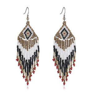 Beaded Indigenous Earrings - (JS22224-D)