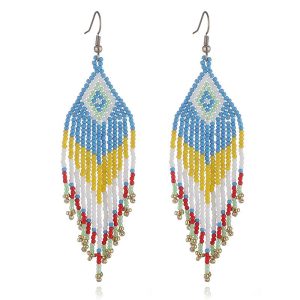Beaded Indigenous Earrings - (JS22224-F)