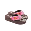 Mandala Floral Applique Wedge Flip-Flop-Pink-Assorted Sizes-(SE97-S096PK) - Image 2
