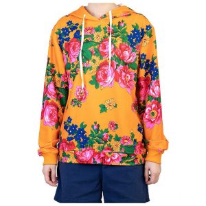 Kokum Floral Hoodies- Orange - Assorted  Size  (Floral 981)