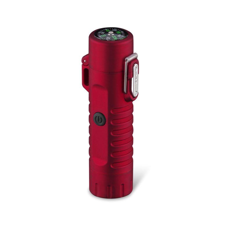 MLT193 Red USB lighter with Waterproof, Windproof Lighter with Led