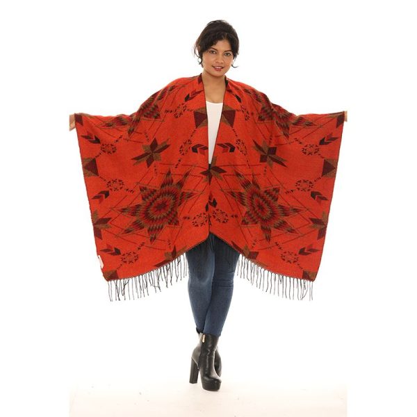 Starburst Design Poncho - Assorted Colors  (1172) - Image 8