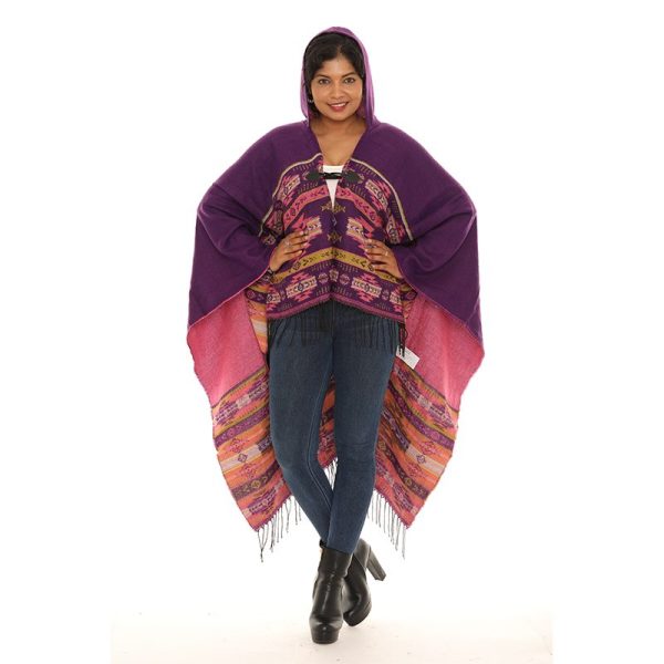 1175 Design Hooded Poncho - Assorted Colors  (1175)