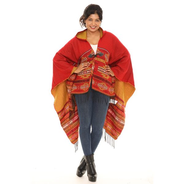 1175 Design Hooded Poncho - Assorted Colors  (1175) - Image 3