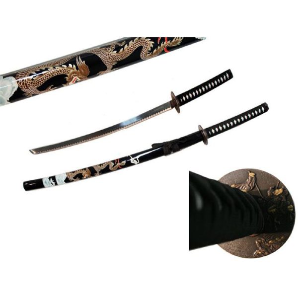 40.5" Black Collectible Dragon Katana Samurai Sword Ninja (6260) - Image 3