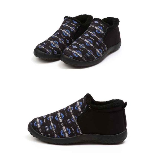 Printed Men's Winter Slipper/Shoe With Soft Lining - Neon Blue (0834-1981)