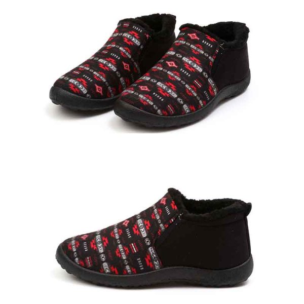 Printed Men's Winter Slipper/Shoe With Soft Lining - Neon Red (0834-1986)