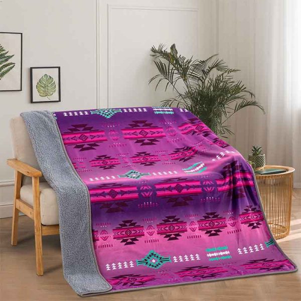 16112 Staggered Gradient Print - Silk Touch Sherpa Throw (1713) - Image 3