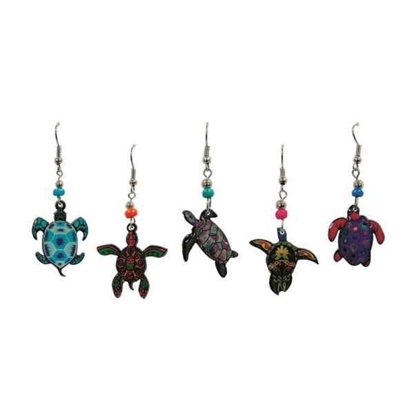 Hand Made Acrylic Sea Turtle Earring - Assorted Designs (AC-ST-EAR)