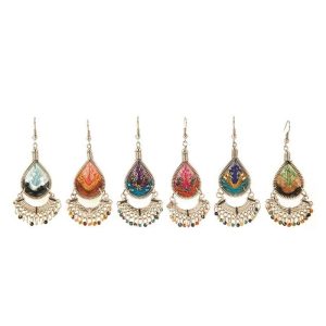 Tear Dangle earring Thread Teardrop W/Short Beaded Dangle (MTC-NBRC-EAR)