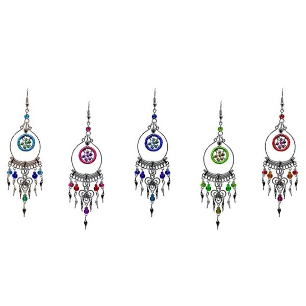 Baby Dream Cather Inlay  Earrings With Long Beads  (NDC-IL-BY-EAR)