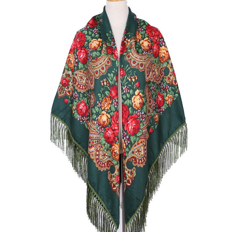 62″ x 62″ – Floral Scarf (CD-SCARF-4 Green) – Canadian Distributor Inc.