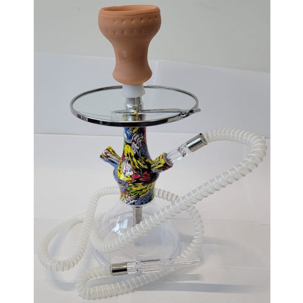 10" Aluminum and Glass Hookah - (6066)