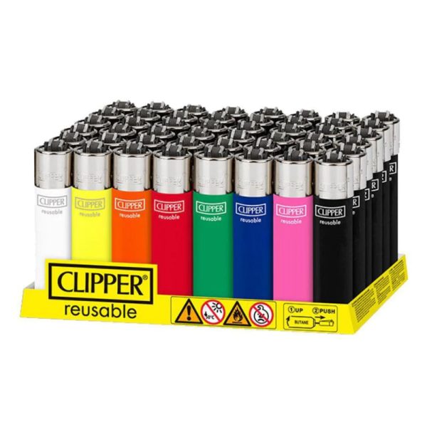 Clipper Reusable Classic Large Lighter -  Solid Assorted Colors (CP100000)