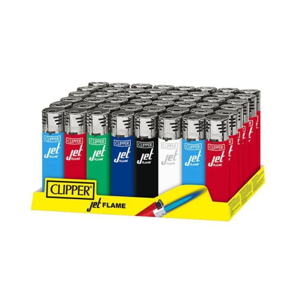 Clipper Reusable Classic Jet Flame Lighter - Solid Assorted Colors (CP100011)