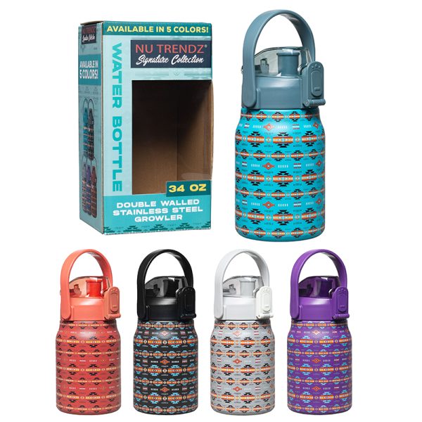 34 OZ Double Walled Stainless Steel Water Bottle (Growler) - (4407)