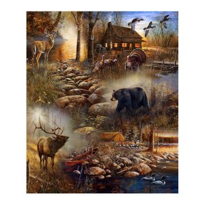 Our Neck of the Woods #7364, Signature Sherpa Lined Throw Blanket (1703-7364 ONW)