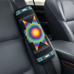 Printed Seat Belt Pad Pair, Star Burst Design (0723)