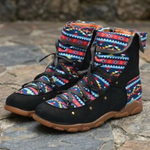 Ladies Summer Boots - 7 Lakes Design - Black & Turquois (0843-2302)