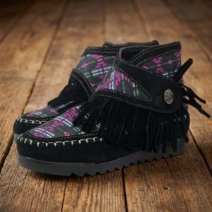 Ladies Moccasins - Purple Neon Black Collection  (0844-2304)