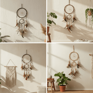 Multi Ring Medicine Wheel Dream Catcher Wall Décor - (20220324-36)